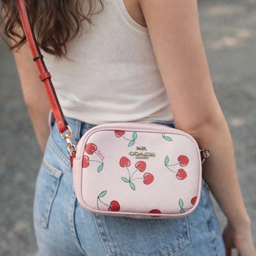 Coach Pink Cherry Print Crossbody Bag